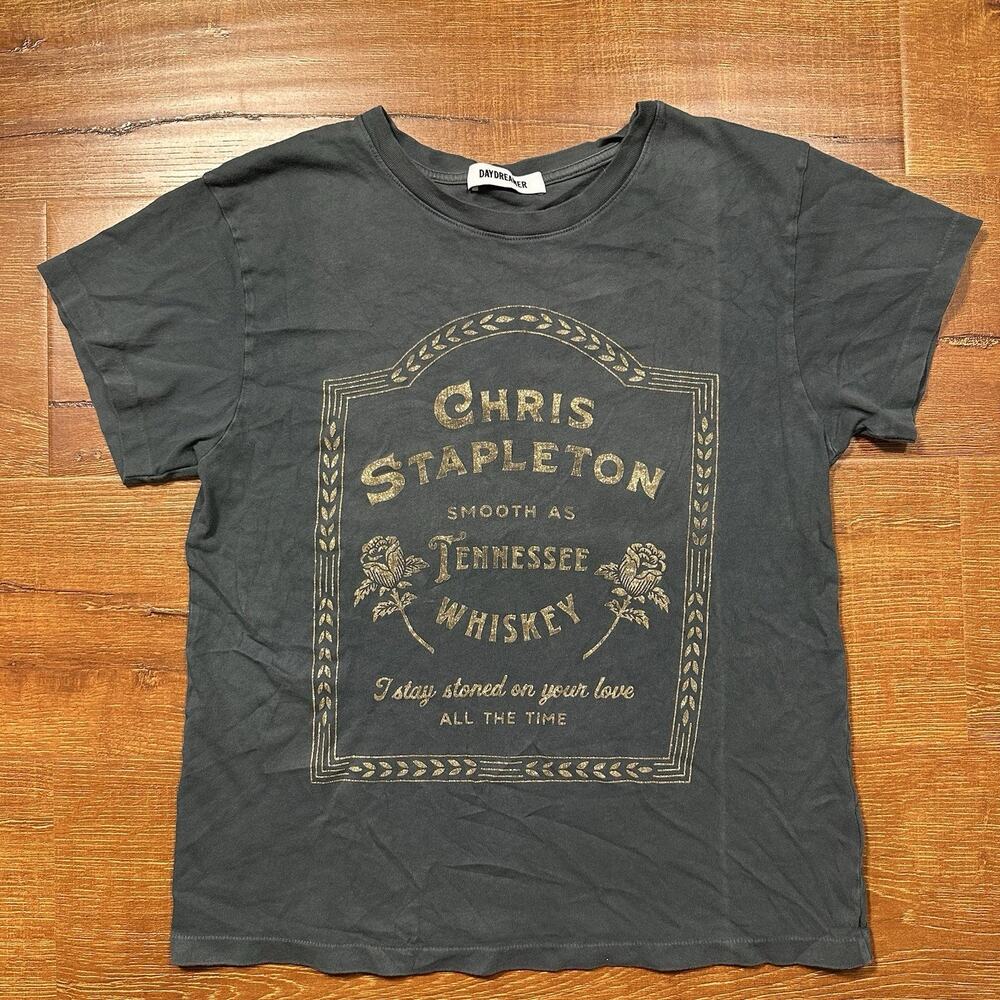 Daydreamer Black Graphic Tee with Gold Print - Chris Stapleton